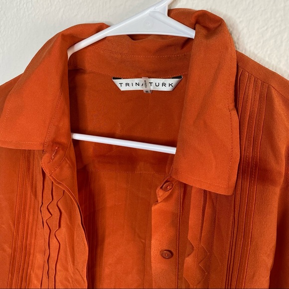 Trina Turk orange silk blouse - Picture 12 of 12